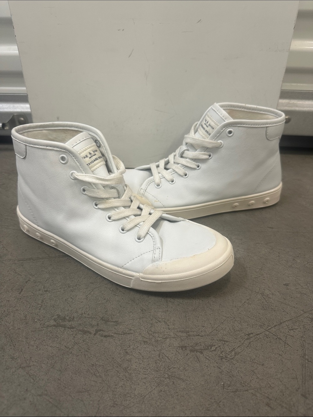rag & bone standard issue White High-Top Leather Sneakers